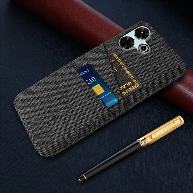 For Xiaomi Redmi 13 4G Case Cloth + Hard PC Phone Cover with Dual Card Slots