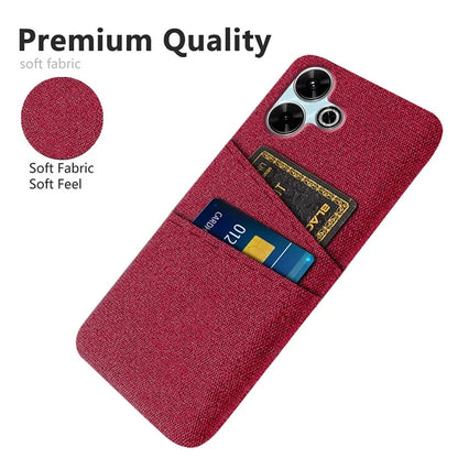 For Xiaomi Redmi 13 4G Case Cloth + Hard PC Phone Cover with Dual Card Slots