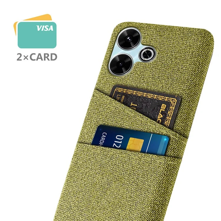 For Xiaomi Redmi 13 4G Case Cloth + Hard PC Phone Cover with Dual Card Slots