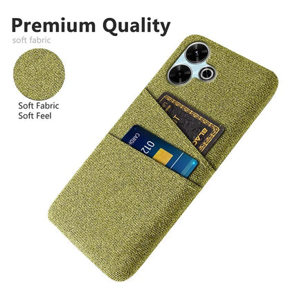 For Xiaomi Redmi 13 4G Case Cloth + Hard PC Phone Cover with Dual Card Slots