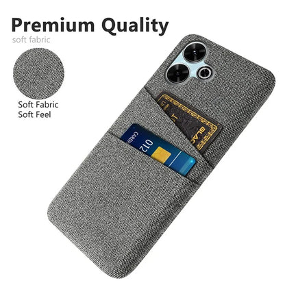 For Xiaomi Redmi 13 4G Case Cloth + Hard PC Phone Cover with Dual Card Slots