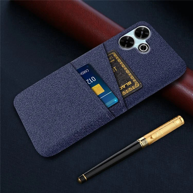 For Xiaomi Redmi 13 4G Case Cloth + Hard PC Phone Cover with Dual Card Slots