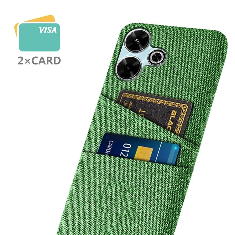 For Xiaomi Redmi 13 4G Case Cloth + Hard PC Phone Cover with Dual Card Slots