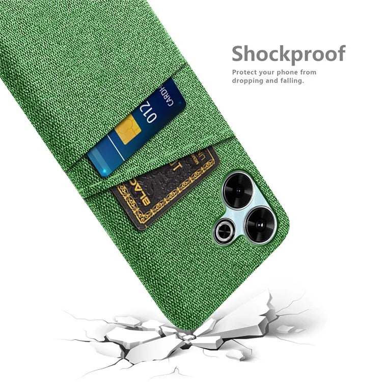 For Xiaomi Redmi 13 4G Case Cloth + Hard PC Phone Cover with Dual Card Slots