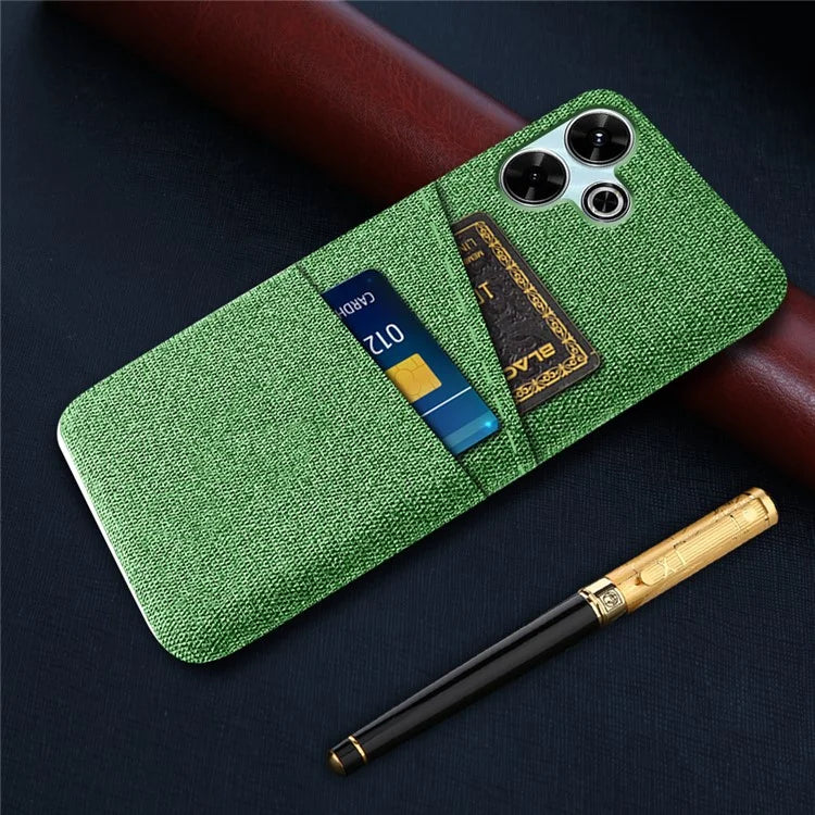 For Xiaomi Redmi 13 4G Case Cloth + Hard PC Phone Cover with Dual Card Slots