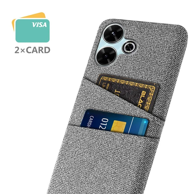 For Xiaomi Redmi 13 4G Case Cloth + Hard PC Phone Cover with Dual Card Slots