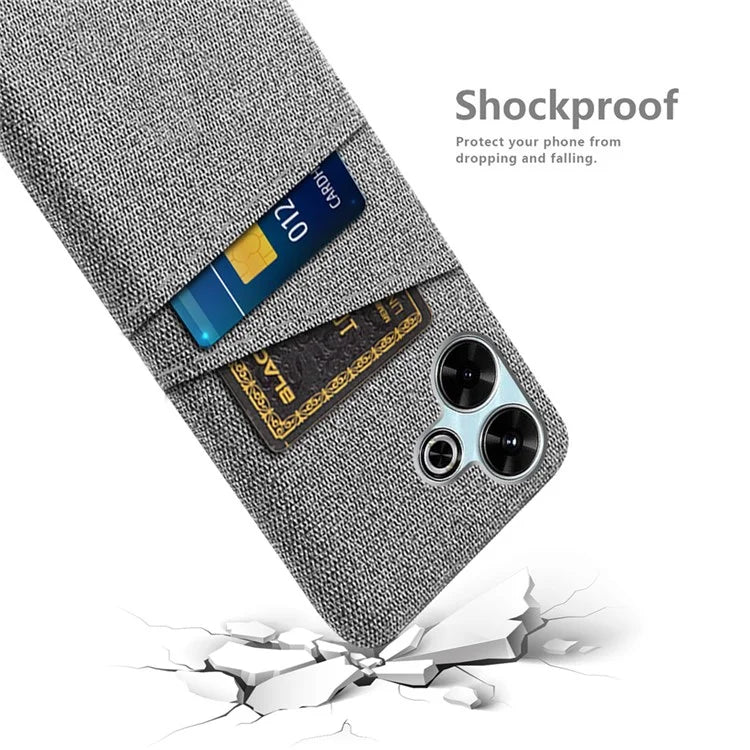 For Xiaomi Redmi 13 4G Case Cloth + Hard PC Phone Cover with Dual Card Slots