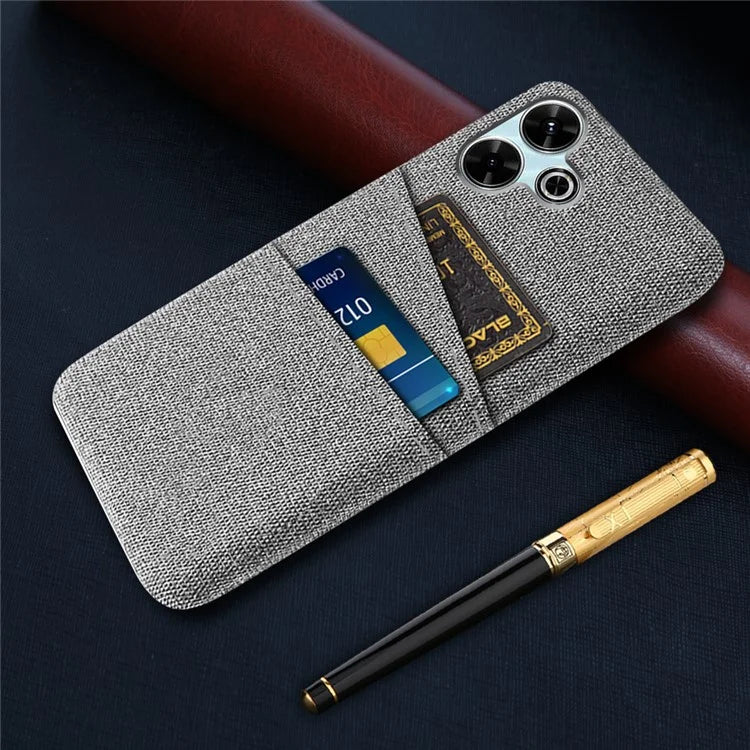 For Xiaomi Redmi 13 4G Case Cloth + Hard PC Phone Cover with Dual Card Slots