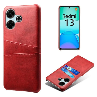 For Xiaomi Redmi 13 4G Case Dual Card Slots PU Leather + Hard PC Phone Cover