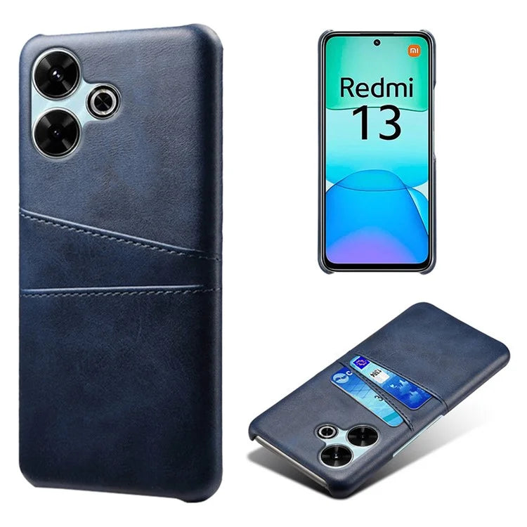 For Xiaomi Redmi 13 4G Case Dual Card Slots PU Leather + Hard PC Phone Cover