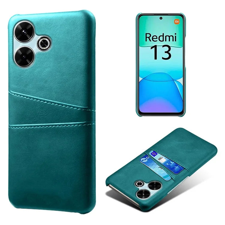 For Xiaomi Redmi 13 4G Case Dual Card Slots PU Leather + Hard PC Phone Cover