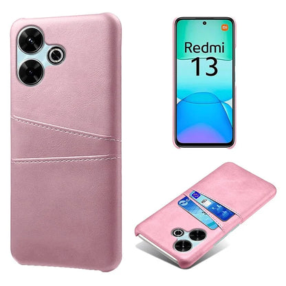 For Xiaomi Redmi 13 4G Case Dual Card Slots PU Leather + Hard PC Phone Cover