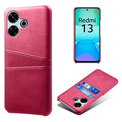 For Xiaomi Redmi 13 4G Case Dual Card Slots PU Leather + Hard PC Phone Cover