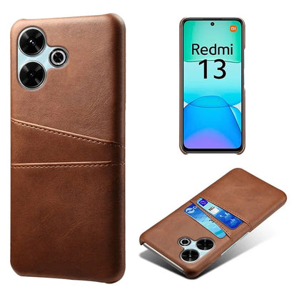 For Xiaomi Redmi 13 4G Case Dual Card Slots PU Leather + Hard PC Phone Cover