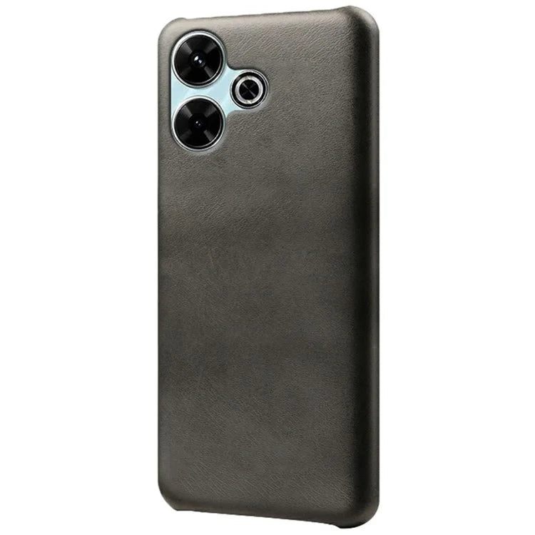 For Xiaomi Redmi 13 4G Case Calf Texture PU Leather Hard PC Protective Phone Cover