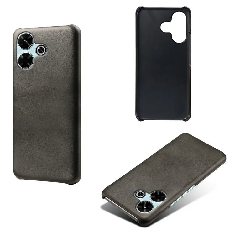 For Xiaomi Redmi 13 4G Case Calf Texture PU Leather Hard PC Protective Phone Cover