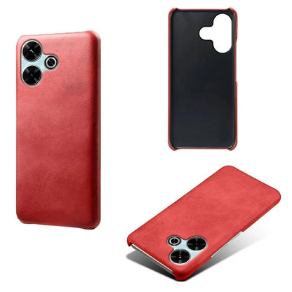 For Xiaomi Redmi 13 4G Case Calf Texture PU Leather Hard PC Protective Phone Cover