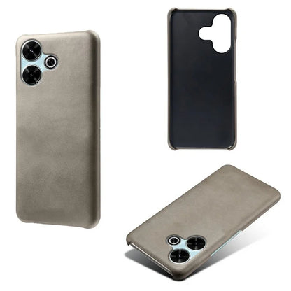 For Xiaomi Redmi 13 4G Case Calf Texture PU Leather Hard PC Protective Phone Cover