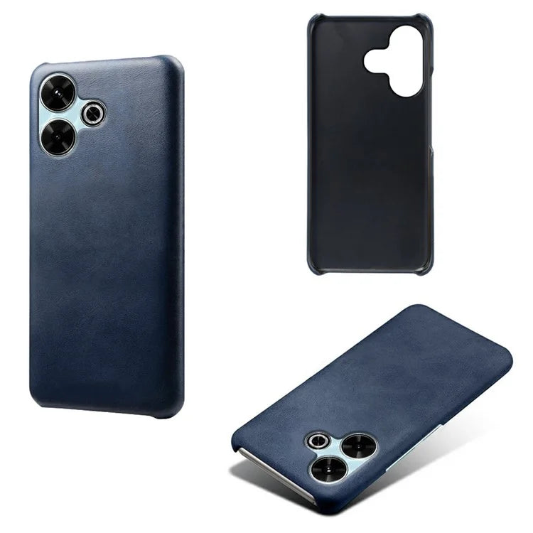 For Xiaomi Redmi 13 4G Case Calf Texture PU Leather Hard PC Protective Phone Cover
