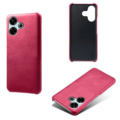 For Xiaomi Redmi 13 4G Case Calf Texture PU Leather Hard PC Protective Phone Cover