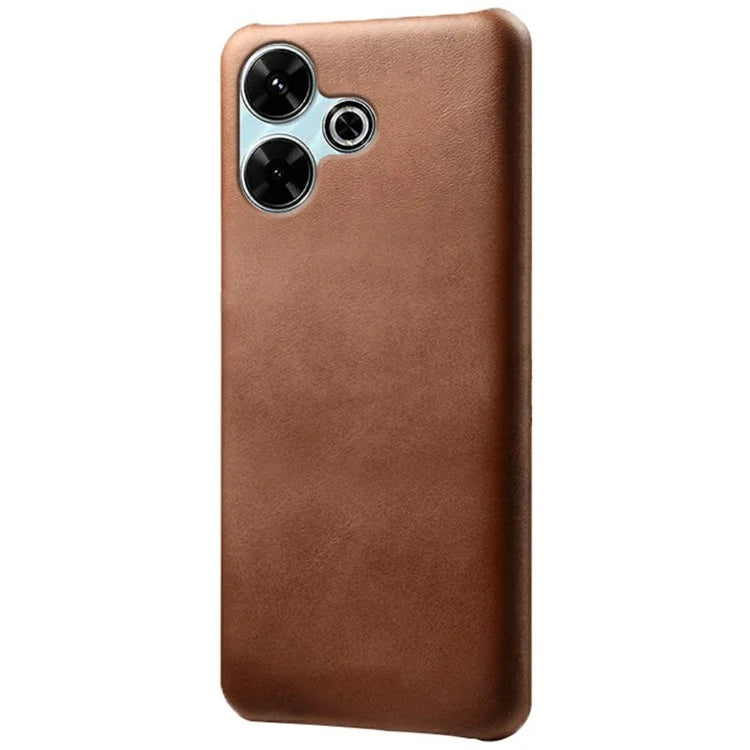 For Xiaomi Redmi 13 4G Case Calf Texture PU Leather Hard PC Protective Phone Cover