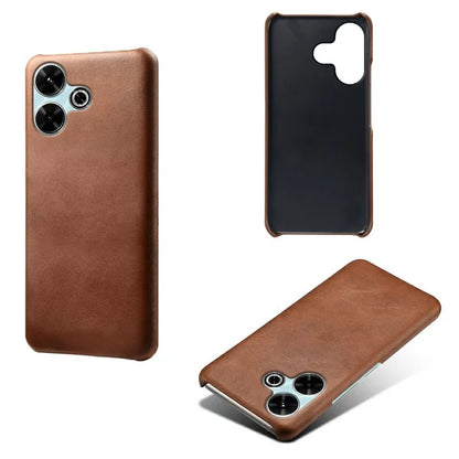 For Xiaomi Redmi 13 4G Case Calf Texture PU Leather Hard PC Protective Phone Cover