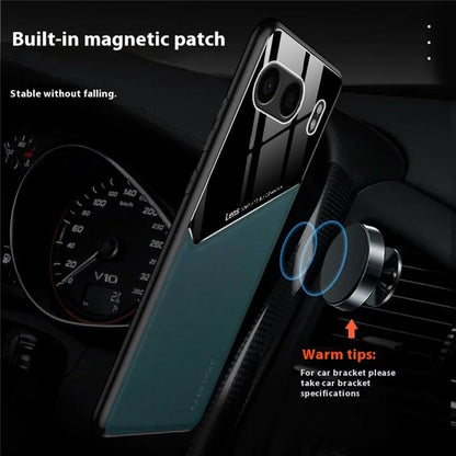 For OnePlus Nord 4 Case Leather Coated PC+TPU Phone Back Cover