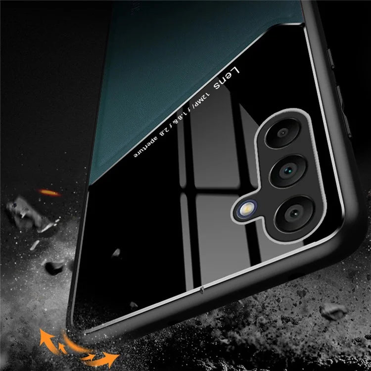 For Samsung Galaxy A16 5G Case Leather Coated PC+TPU Phone Back Cover