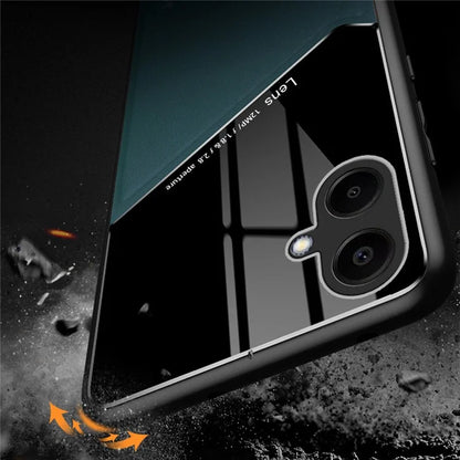 For Samsung Galaxy A06 Case Leather Coated PC+TPU Phone Back Cover