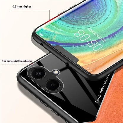 For Samsung Galaxy A06 Case Leather Coated PC+TPU Phone Back Cover