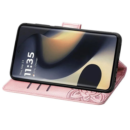 For Motorola Edge (2024) 5G Case PU Leather Wallet Phone Cover Butterfly Pattern