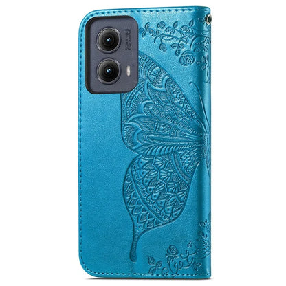 For Motorola Edge (2024) 5G Case PU Leather Wallet Phone Cover Butterfly Pattern
