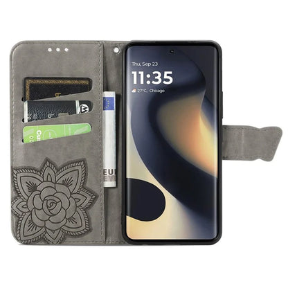 For Motorola Edge (2024) 5G Case PU Leather Wallet Phone Cover Butterfly Pattern