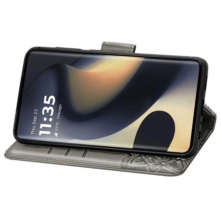 For Motorola Edge (2024) 5G Case PU Leather Wallet Phone Cover Butterfly Pattern