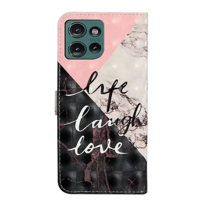 For Motorola Edge 50 5G Case 3D Creative Pattern PU Leather Stand Phone Cover