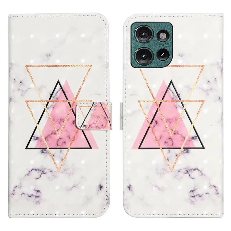 For Motorola Edge 50 5G Case 3D Creative Pattern PU Leather Stand Phone Cover