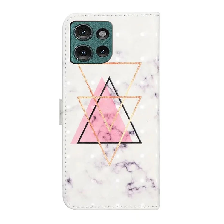 For Motorola Edge 50 5G Case 3D Creative Pattern PU Leather Stand Phone Cover