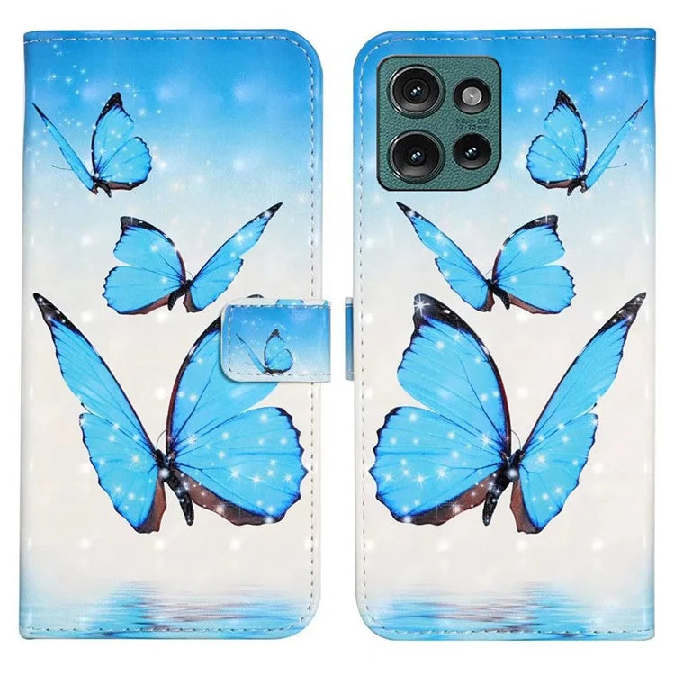 For Motorola Edge 50 5G Case 3D Creative Pattern PU Leather Stand Phone Cover