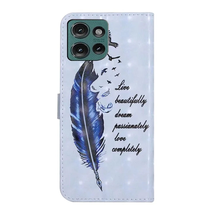 For Motorola Edge 50 5G Case 3D Creative Pattern PU Leather Stand Phone Cover