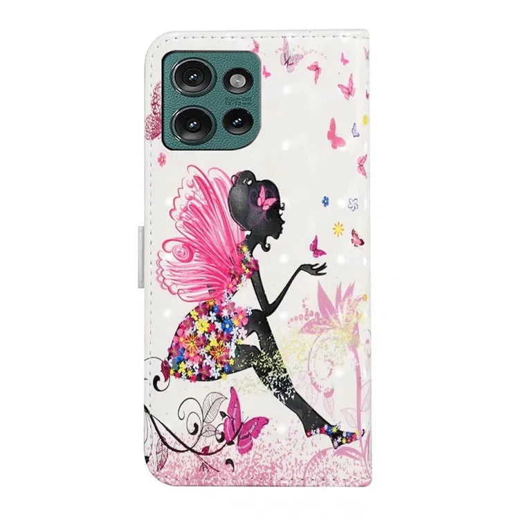 For Motorola Edge 50 5G Case 3D Creative Pattern PU Leather Stand Phone Cover