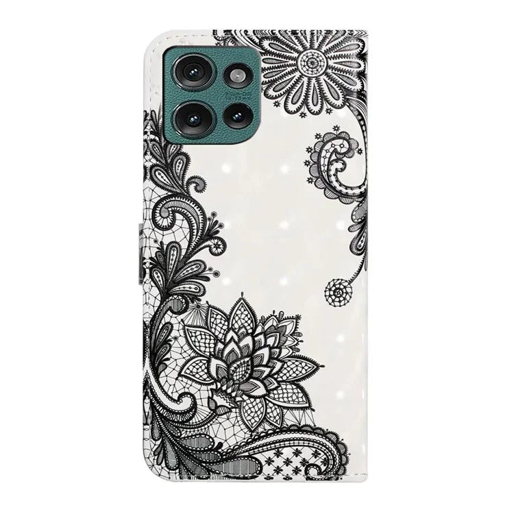 For Motorola Edge 50 5G Case 3D Creative Pattern PU Leather Stand Phone Cover