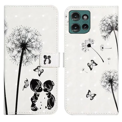 For Motorola Edge 50 5G Case 3D Creative Pattern PU Leather Stand Phone Cover