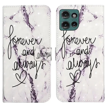 For Motorola Edge 50 5G Case 3D Creative Pattern PU Leather Stand Phone Cover
