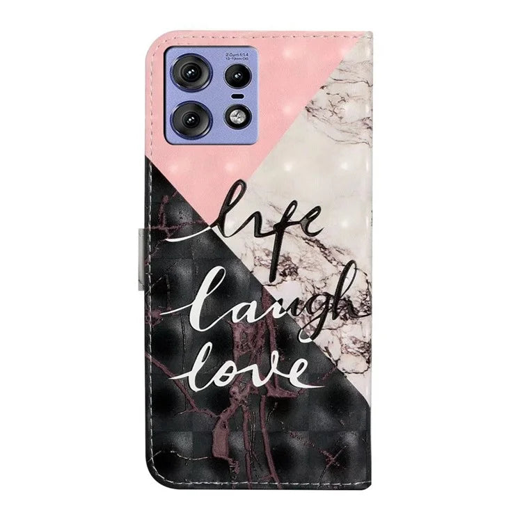 For Motorola Edge 50 Pro 5G Case 3D Creative Pattern PU Leather Stand Phone Cover