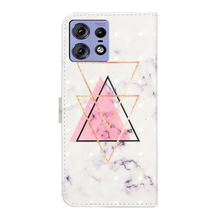 For Motorola Edge 50 Pro 5G Case 3D Creative Pattern PU Leather Stand Phone Cover