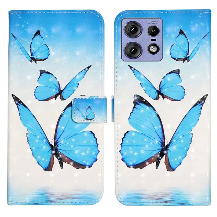 For Motorola Edge 50 Pro 5G Case 3D Creative Pattern PU Leather Stand Phone Cover