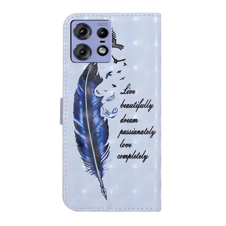 For Motorola Edge 50 Pro 5G Case 3D Creative Pattern PU Leather Stand Phone Cover