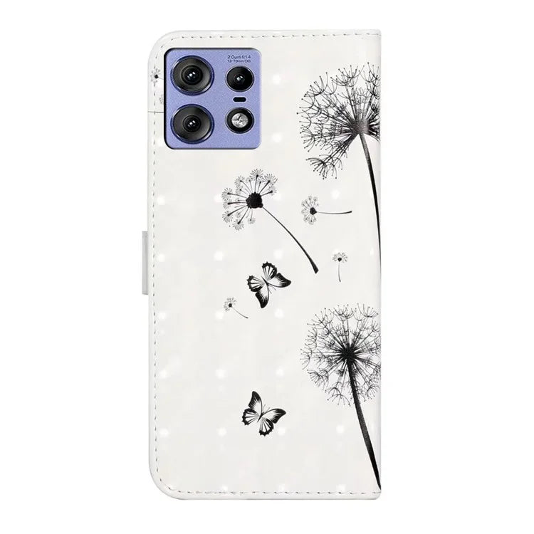 For Motorola Edge 50 Pro 5G Case 3D Creative Pattern PU Leather Stand Phone Cover