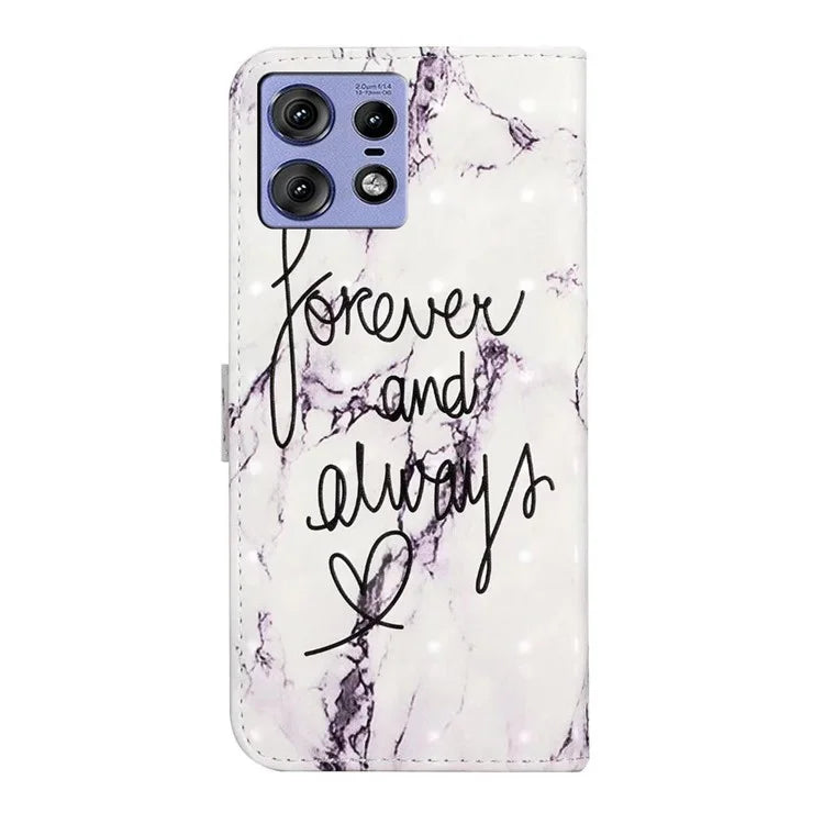 For Motorola Edge 50 Pro 5G Case 3D Creative Pattern PU Leather Stand Phone Cover