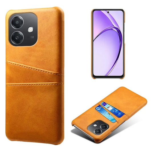 For Oppo A3x 5G (India) Case Dual Card Slots PU Leather + Hard PC Phone Cover